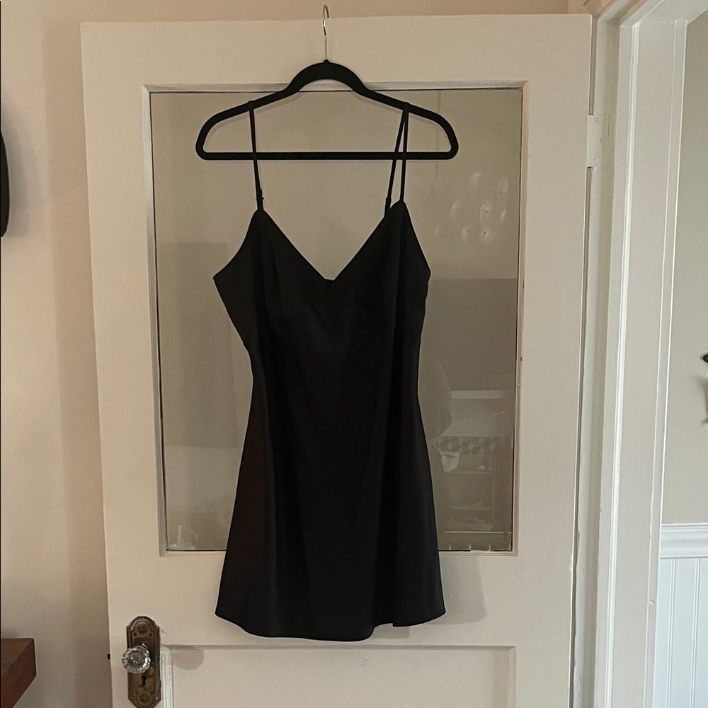 NWT H&M Black Silky Mini Slip Dress